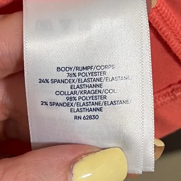 Lands End Women's Polo Shirt Coral Orange Short Sleeve Active Size XL 18 Stretch - Picture 2 of 7